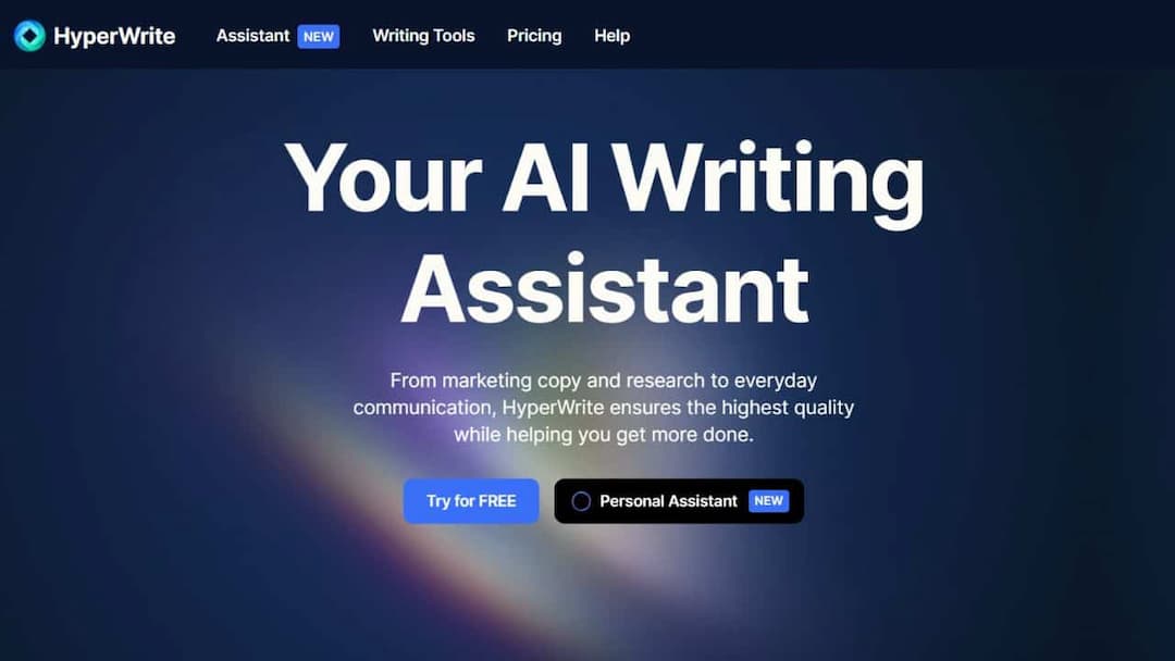Hyperwrite AI website preview